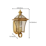 Industrial Gold Glass Exterior Lantern Wall Sconce Image - 17