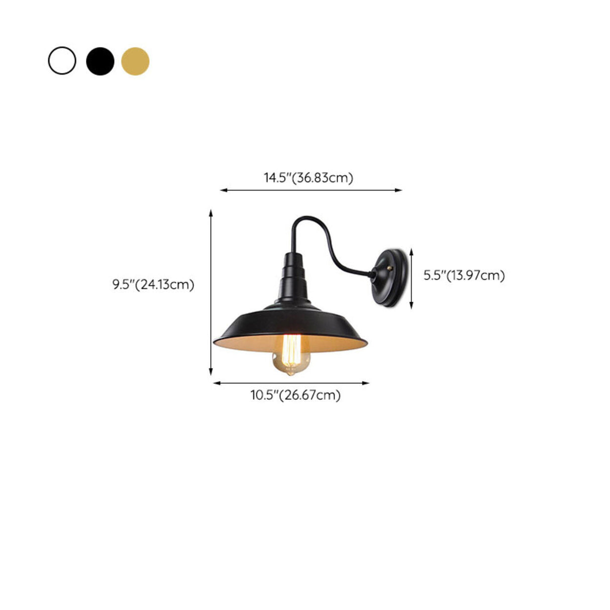 Industrial Gooseneck Black LED Metal Wall Sconce 