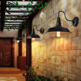 Industrial Gooseneck Black LED Metal Wall Sconce Image - 2