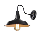 Industrial Gooseneck Black LED Metal Wall Sconce Image - 5