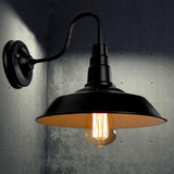 Industrial Gooseneck Black LED Metal Wall Sconce Image - 9