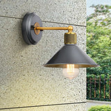 Industrial Gray Cone LED External Metal Wall Sconce Image - 1