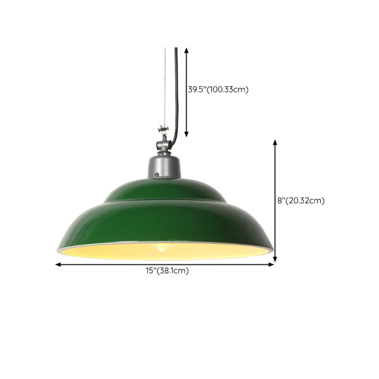 Industrial Green Warehouse Dome Pendant Light 