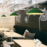 Industrial Green Warehouse Dome Pendant Light Image - 4