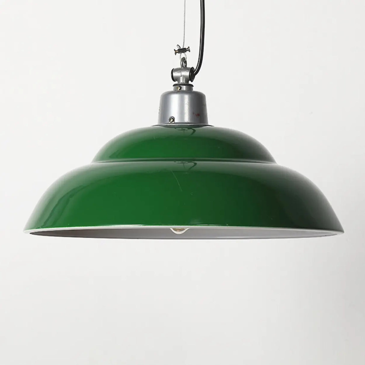 Industrial Green Warehouse Dome Pendant Light Image - 8