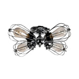 Industrial Iron Black Wire Semi-Flush Mount Lamp 5-Head Image - 13