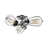 Industrial Iron Black Wire Semi-Flush Mount Lamp 5-Head Image - 14