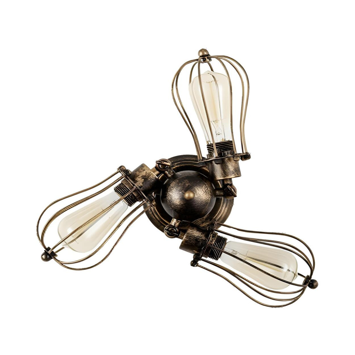 Industrial Iron Black Wire Semi-Flush Mount Lamp 5-Head Image - 9