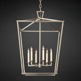 Industrial Iron Cage Foyer Chain Dining Room Chandelier Image - 11