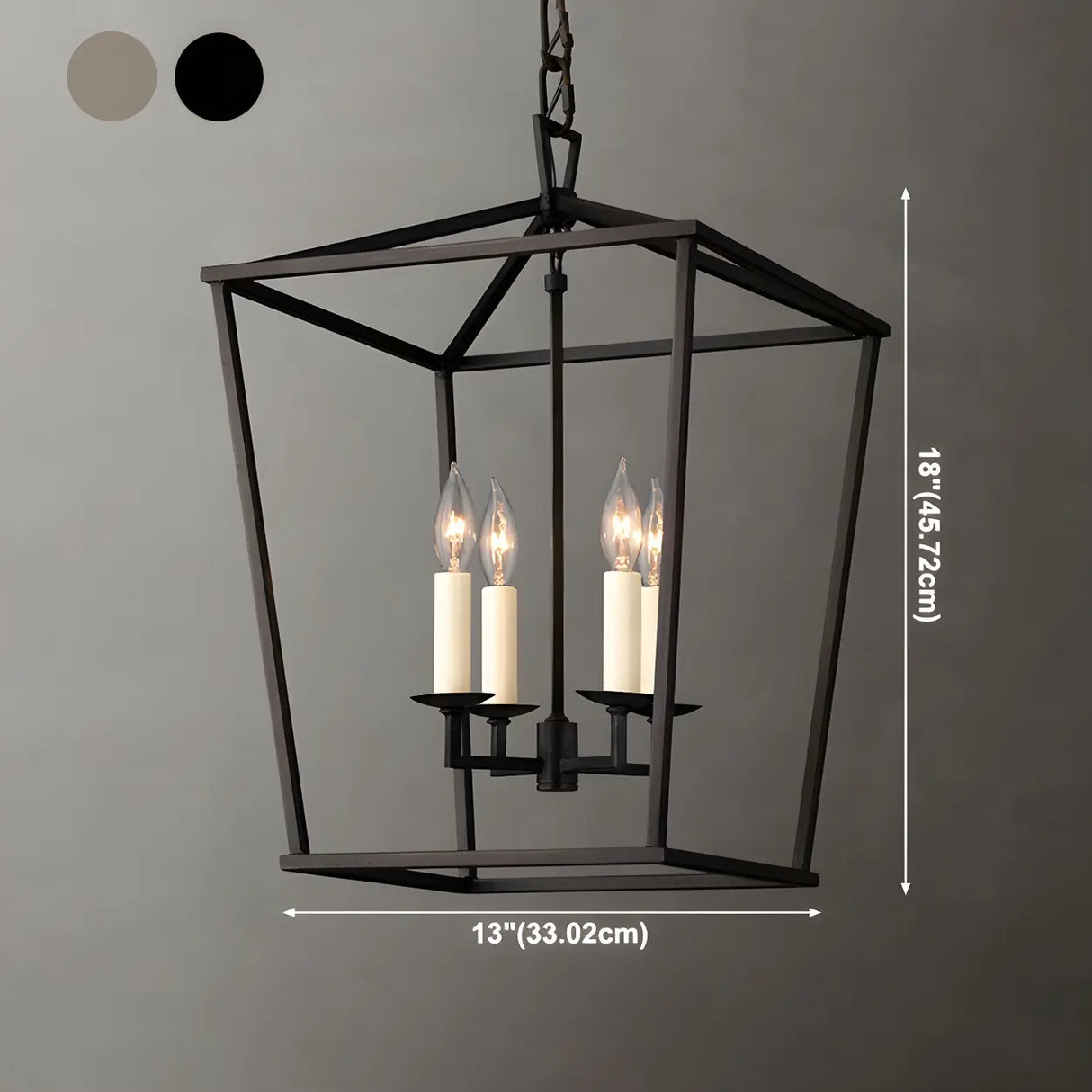 Industrial Iron Cage Foyer Chain Dining Room Chandelier Image - 15