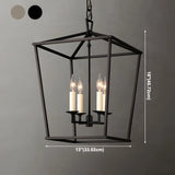 Industrial Iron Cage Foyer Chain Dining Room Chandelier Image - 15