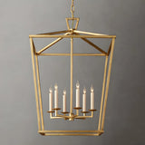 Industrial Iron Cage Foyer Chain Dining Room Chandelier Image - 7