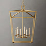 Industrial Iron Cage Foyer Chain Dining Room Chandelier Image - 7