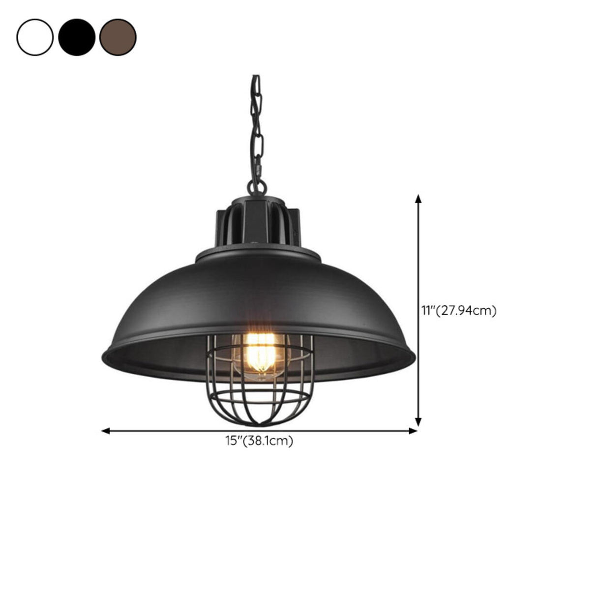 Industrial Iron Chain Dome Kitchen Island Pendant Light 