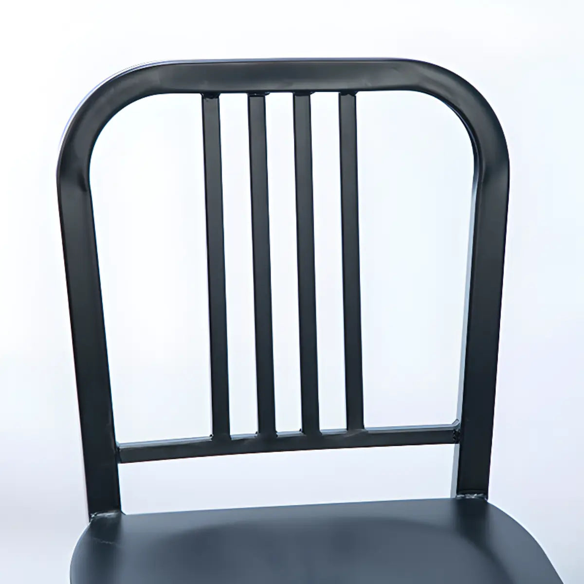 Industrial Kitchen Slatted Metal Dining Chair Sliver Image - 4