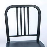 Industrial Kitchen Slatted Metal Dining Chair Sliver Image - 4