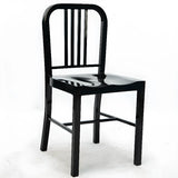 Industrial Kitchen Slatted Metal Dining Chair Sliver Image - 7