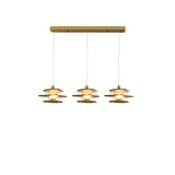 Industrial Layered Square Walnut Solid Wood Pendant Light Image - 5