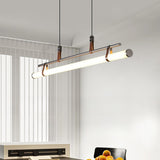 Industrial Linear Leather Straps Island Pendant Light Image - 1