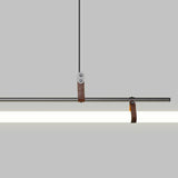 Industrial Linear Leather Straps Island Pendant Light Image - 9