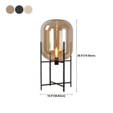 Industrial Living Room Amber Glass Oda Floor Lamp #size