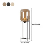 Industrial Living Room Amber Glass Oda Floor Lamp Image - 16