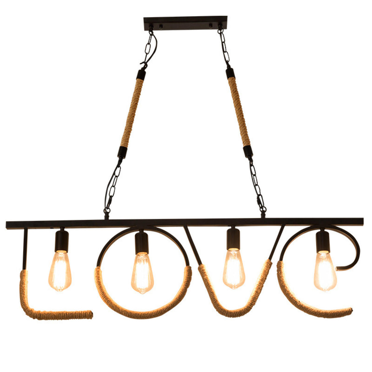 Industrial LOVE Design Rope Island Pendant Light Image - 10