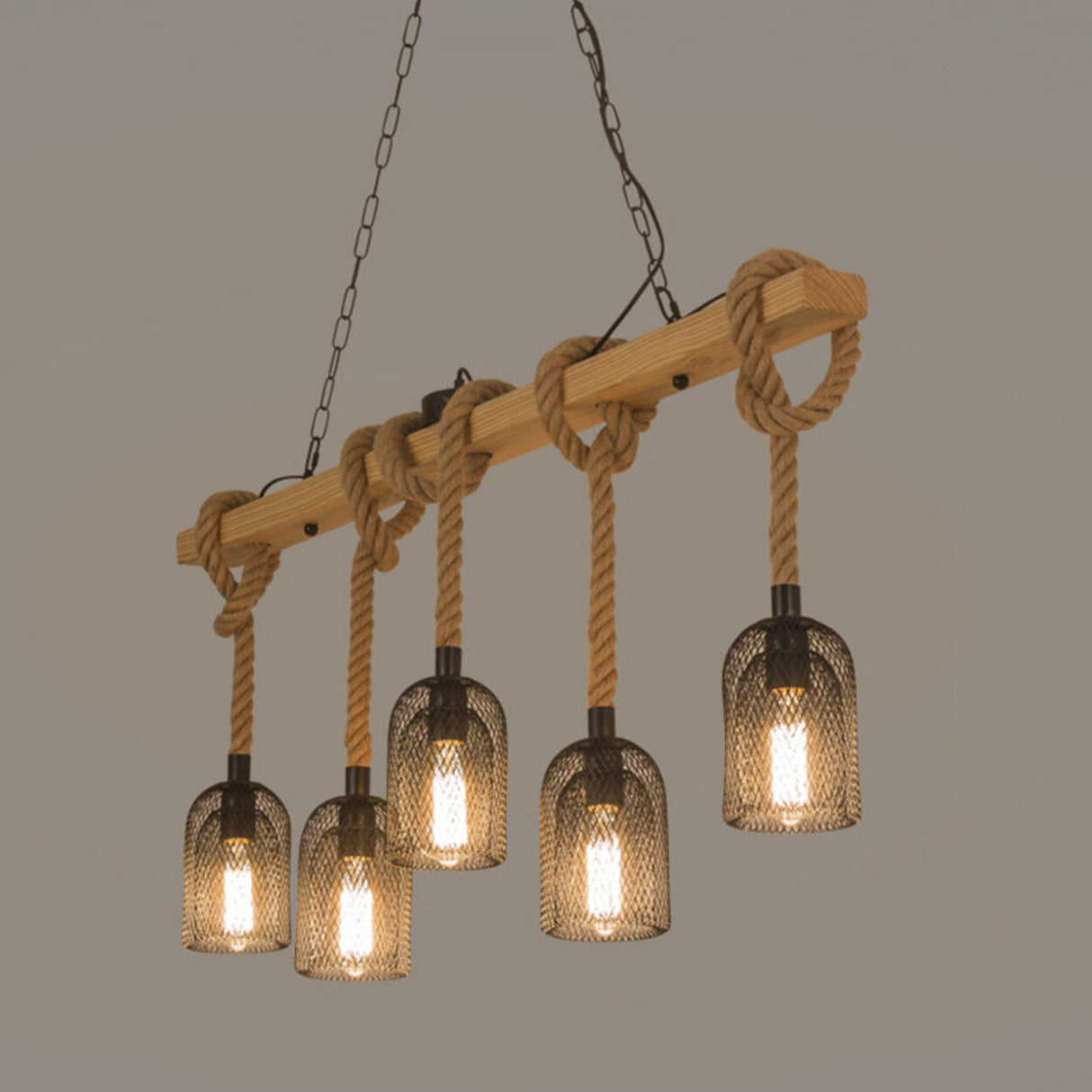 Industrial LOVE Design Rope Island Pendant Light Image - 13