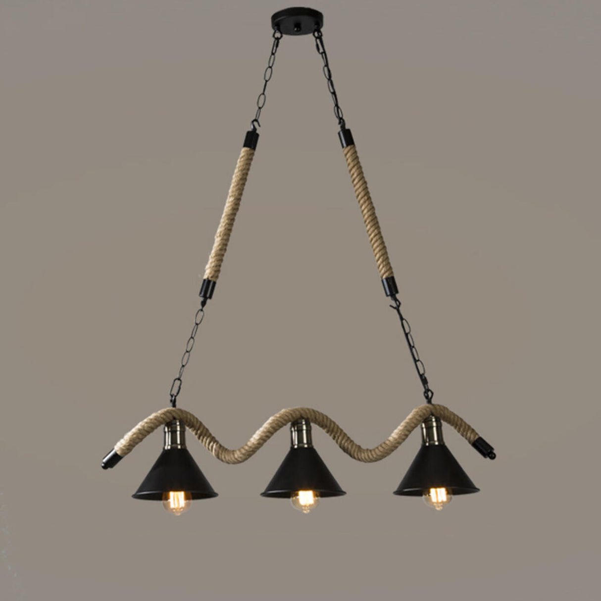 Industrial LOVE Design Rope Island Pendant Light Image - 2