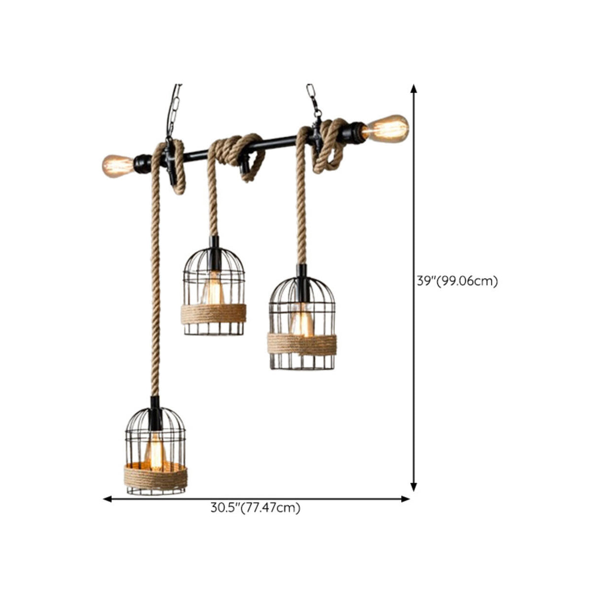 Industrial LOVE Design Rope Island Pendant Light 