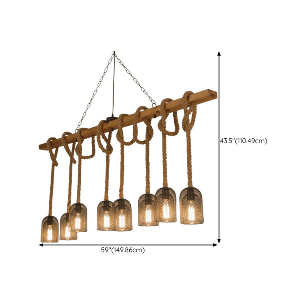 Industrial LOVE Design Rope Island Pendant Light Image - 22