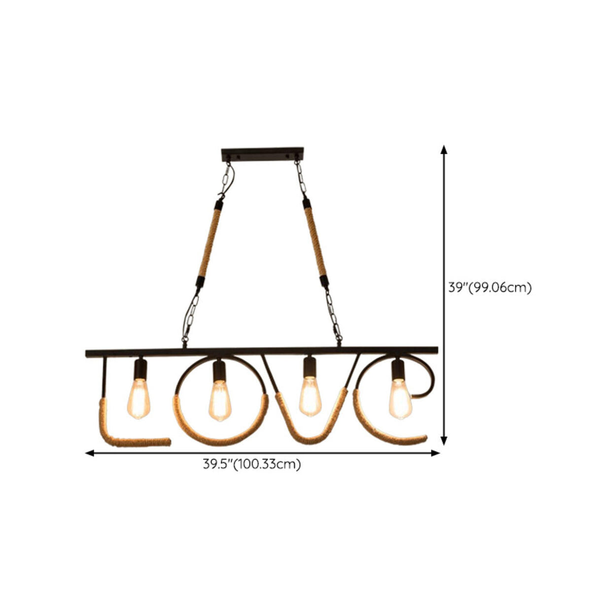 Industrial LOVE Design Rope Island Pendant Light Image - 23