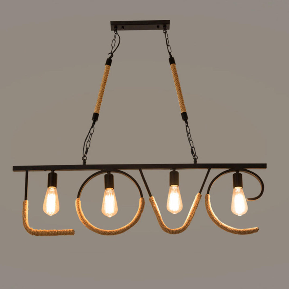 Industrial LOVE Design Rope Island Pendant Light Image - 3