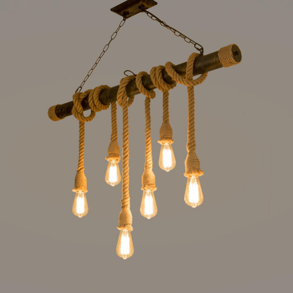 Industrial LOVE Design Rope Island Pendant Light Image - 7