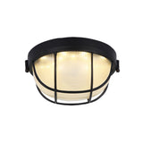 Industrial Matte Black Cylindrical LED Flush Mount Light  Image - 10