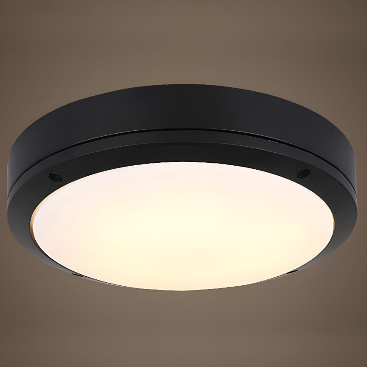 Industrial Matte Black Cylindrical LED Flush Mount Light  Image - 12