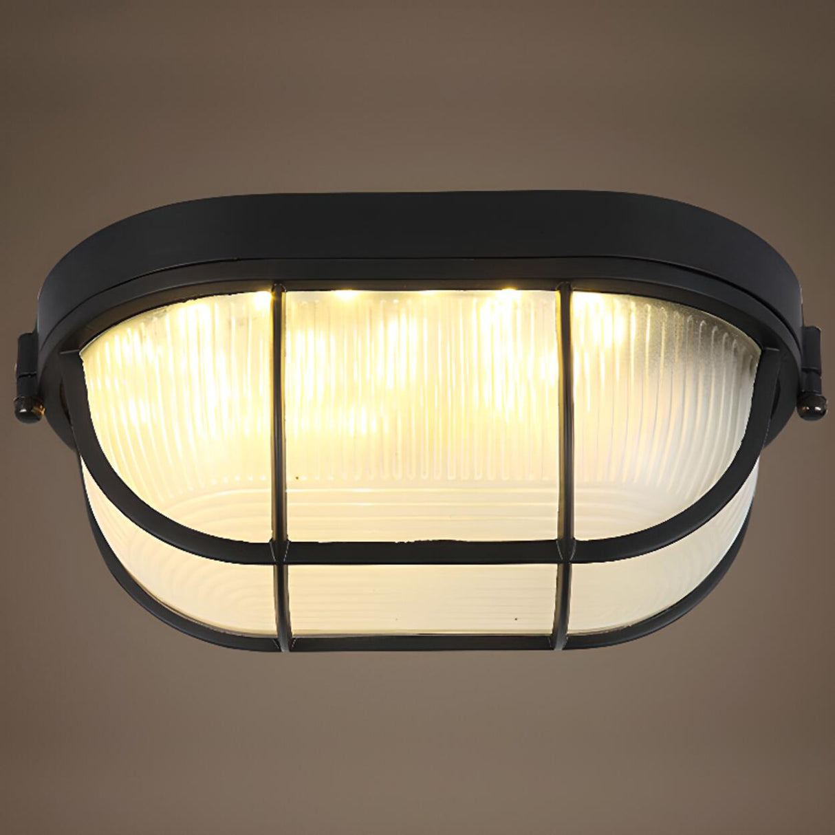 Industrial Matte Black Cylindrical LED Flush Mount Light  Image - 16