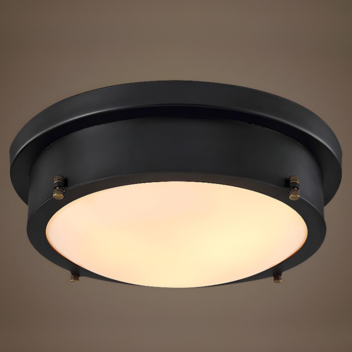 Industrial Matte Black Cylindrical LED Flush Mount Light  Image - 18