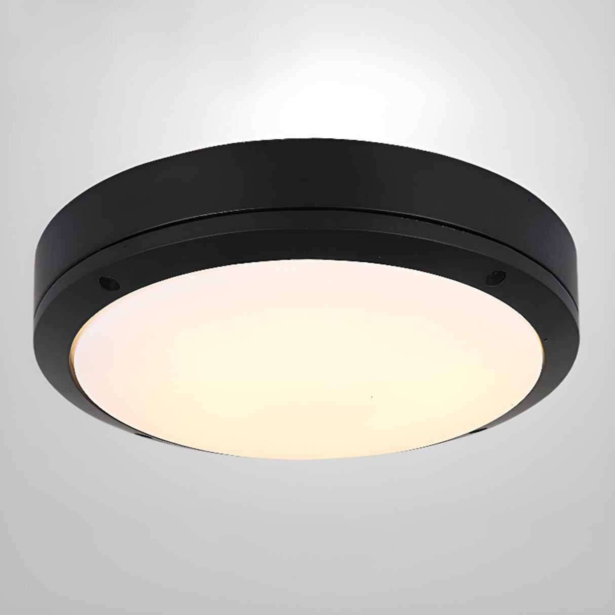 Industrial Matte Black Cylindrical LED Flush Mount Light  Image - 2