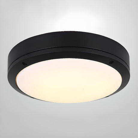 Industrial Matte Black Cylindrical LED Flush Mount Light  Image - 2