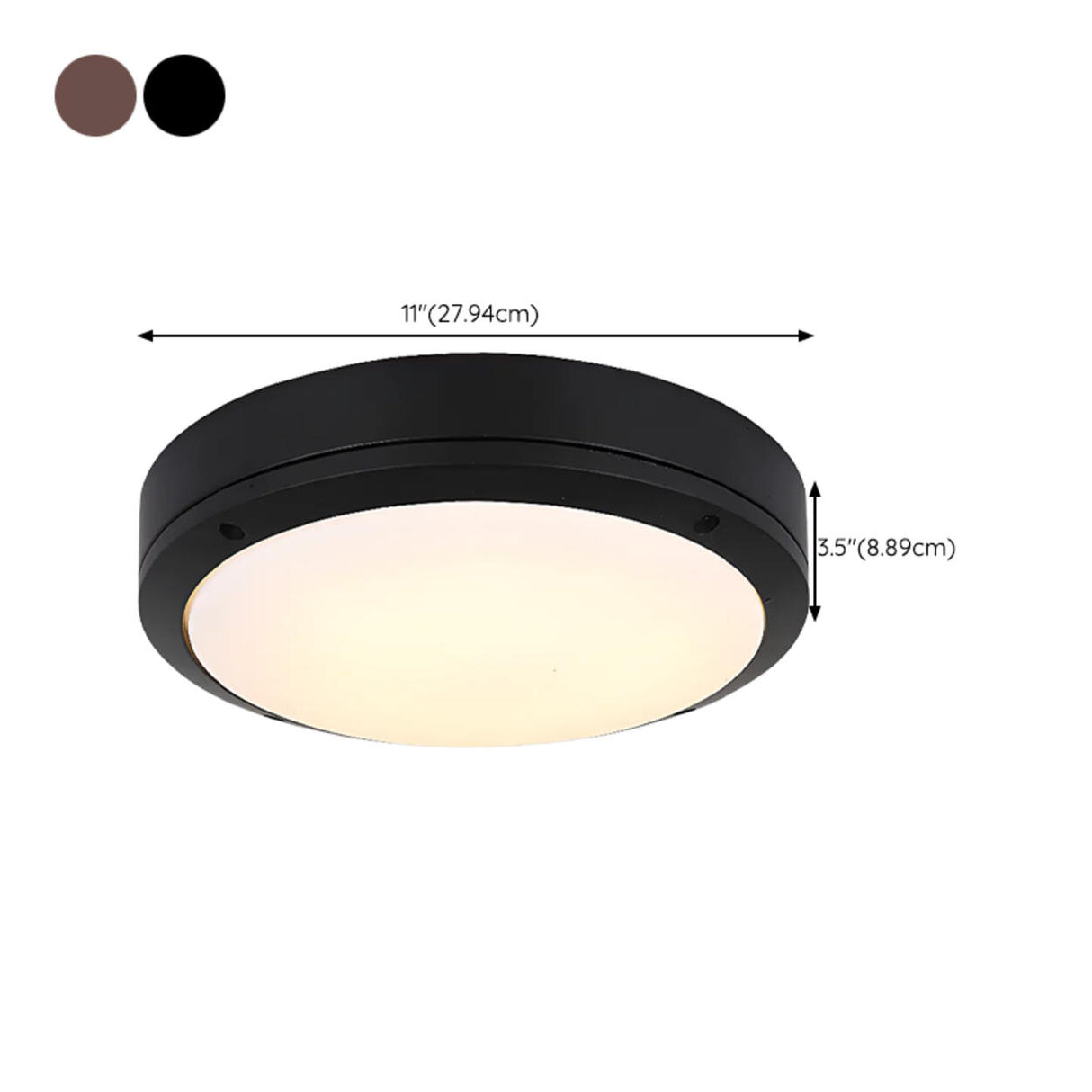 Industrial Matte Black Cylindrical LED Flush Mount Light  