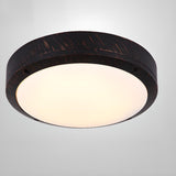 Industrial Matte Black Cylindrical LED Flush Mount Light  Image - 4