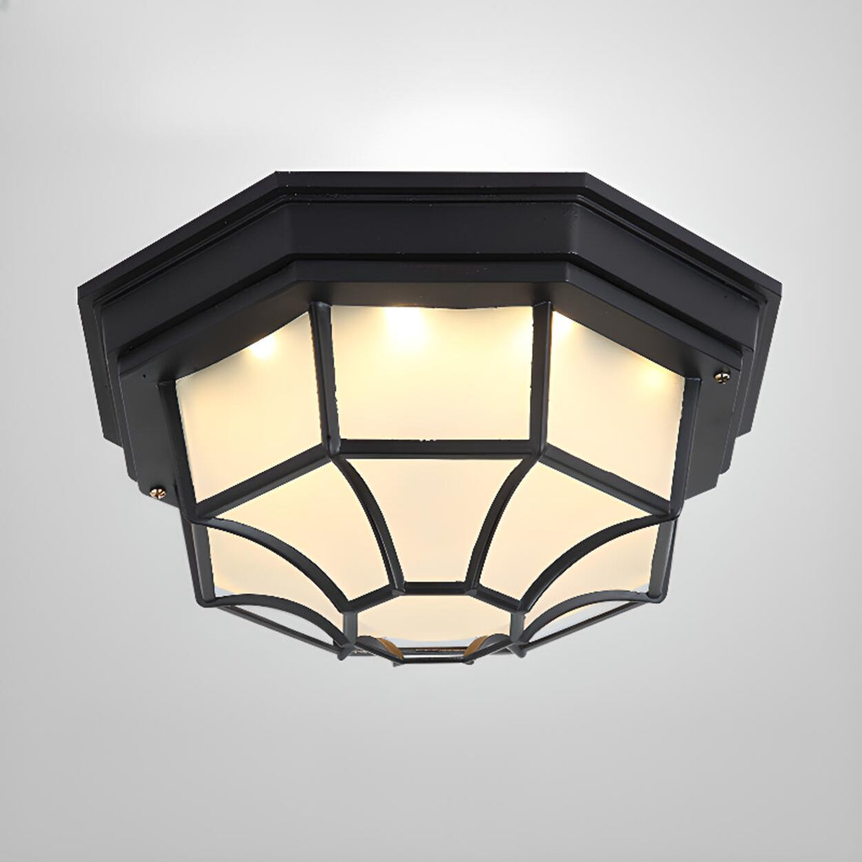 Industrial Matte Black Cylindrical LED Flush Mount Light  Image - 6