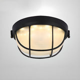 Industrial Matte Black Cylindrical LED Flush Mount Light  Image - 9