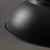 Industrial Matte Black Iron Dome Cone Pendant Light Image - 10