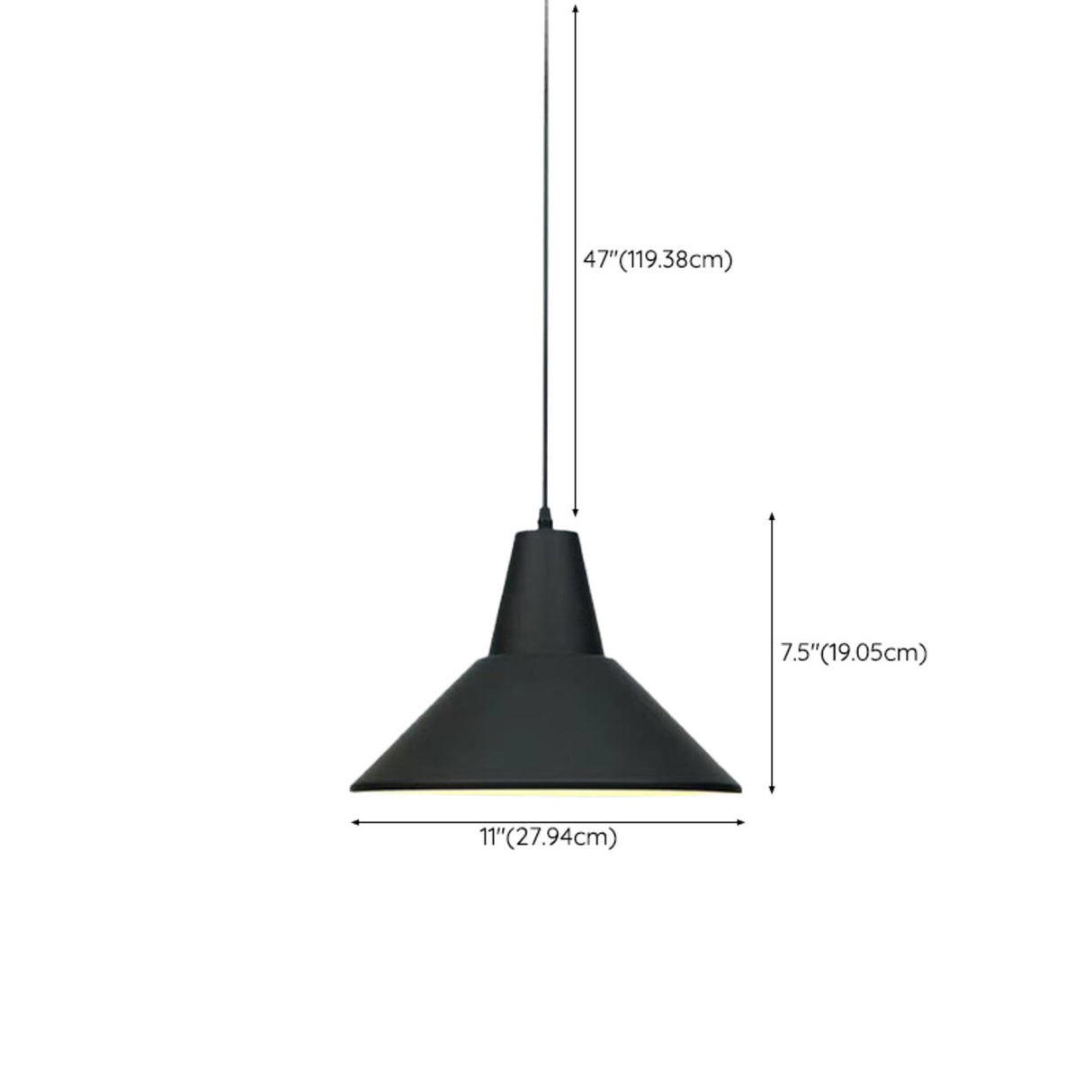 Industrial Matte Black Iron Dome Cone Pendant Light Image - 16