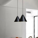 Industrial Matte Black Iron Dome Cone Pendant Light Image - 4