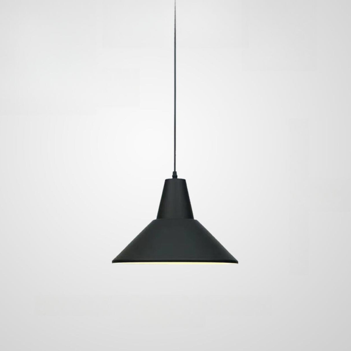 Industrial Matte Black Iron Dome Cone Pendant Light Image - 7