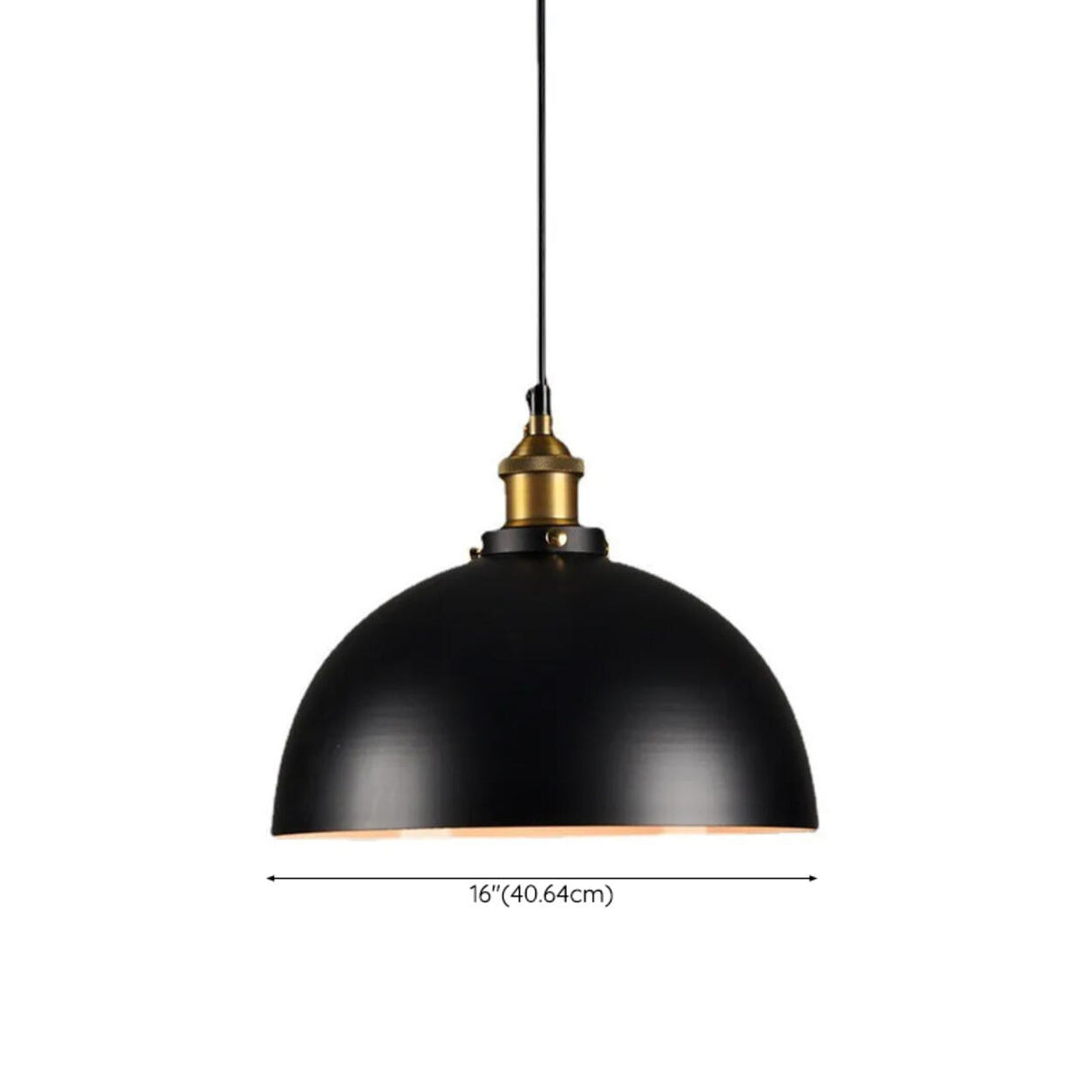 Industrial Matte Black Metal Dome Pendant Light Image - 10