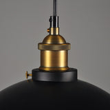 Industrial Matte Black Metal Dome Pendant Light Image - 7